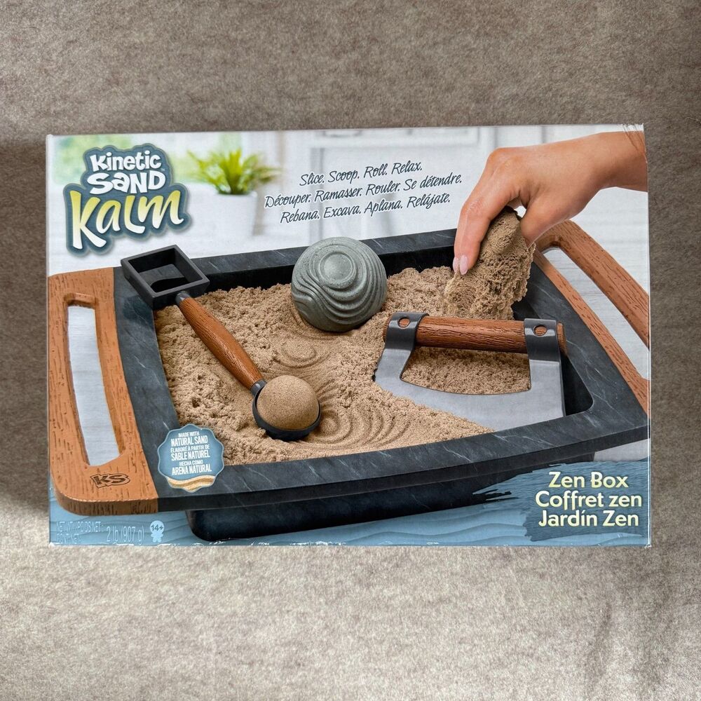 Kinetic Sand Kalm zen box desktop sensory fidget relaxation tool complete